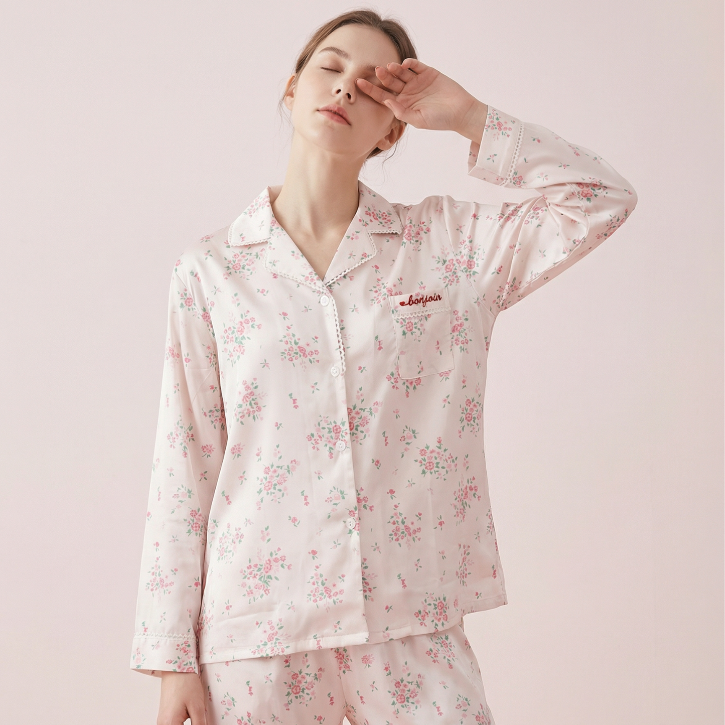 Nublia Rose Breeze Silky Pajama Set