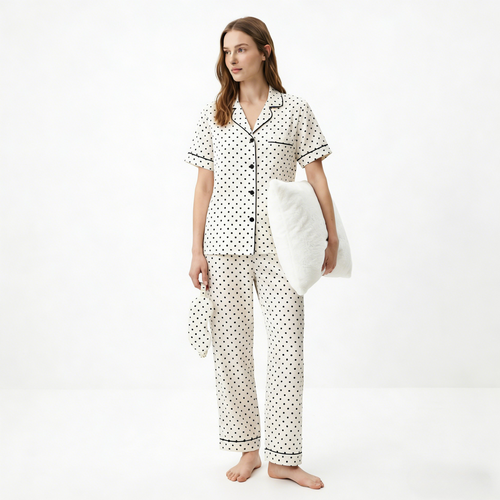 Nublia  Midnight Dot Silky Pajama Set