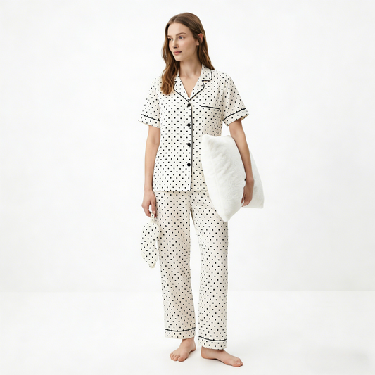 Nublia  Midnight Dot Silky Pajama Set
