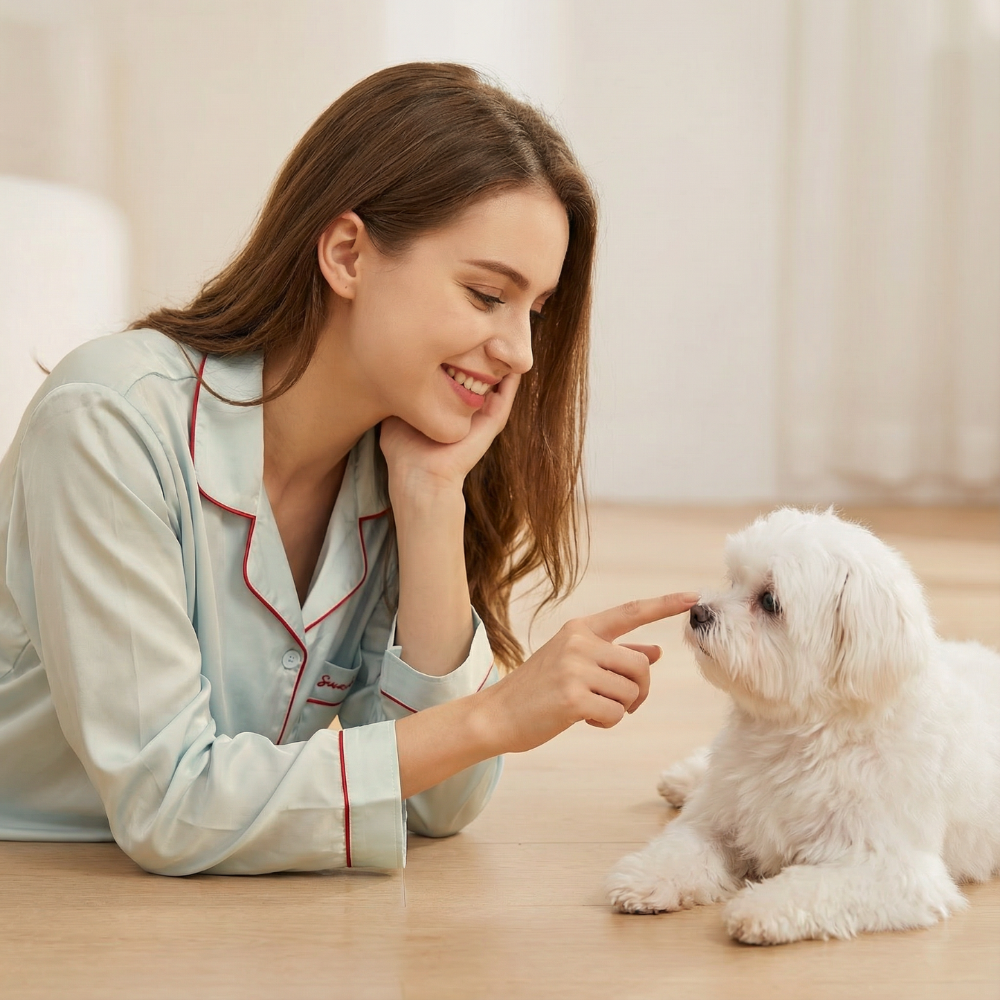 Nublia Mist Green Silky Pajama Set