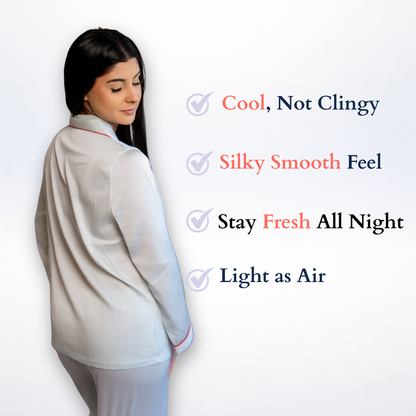 Nublia Mist Green Silky Pajama Set