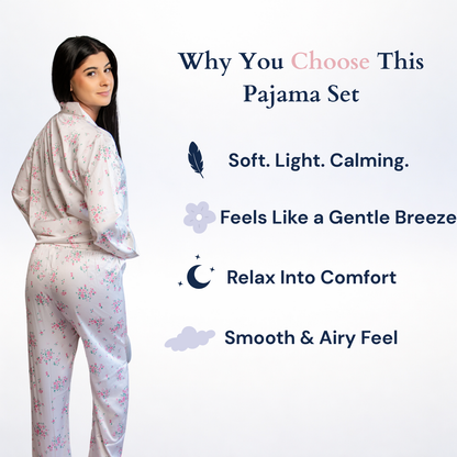 Nublia Rose Breeze Silky Pajama Set