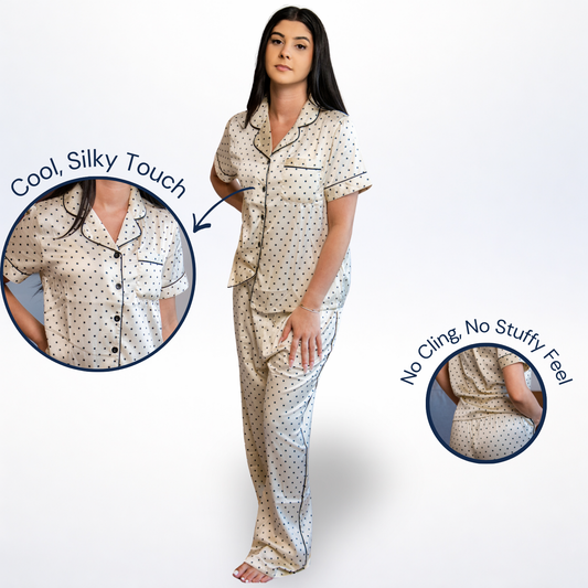 Nublia  Midnight Dot Silky Pajama Set